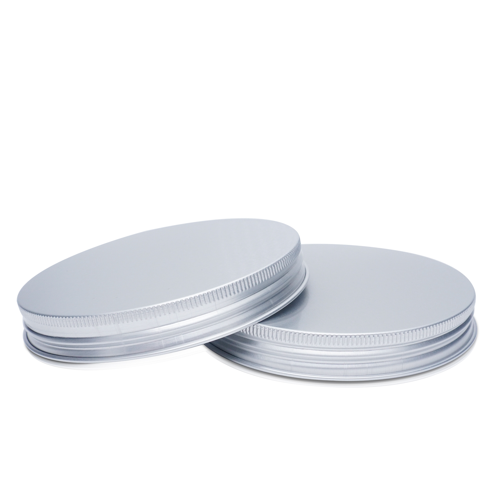 124mm Shiny Silver Aluminum Cap