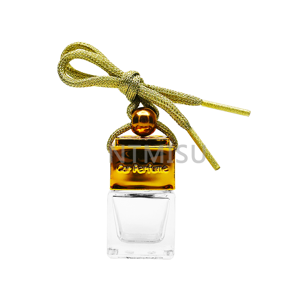 8ml New Design Car Perfume Glass Bottle with Wood And Shinny Aluminum Cap
