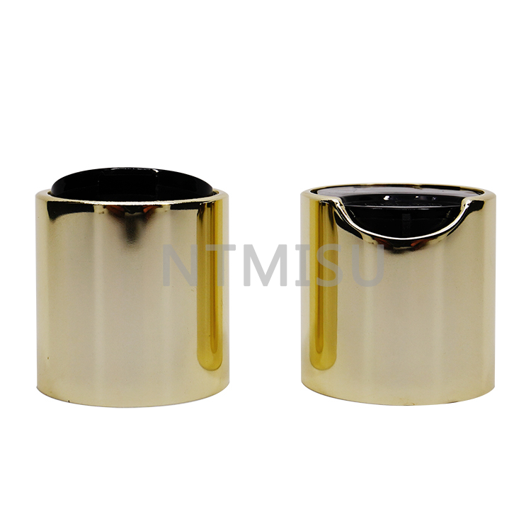 24/410 Multiple Specifications Black Disc Top Cap with Electrochemical Aluminum Light Golden Closure