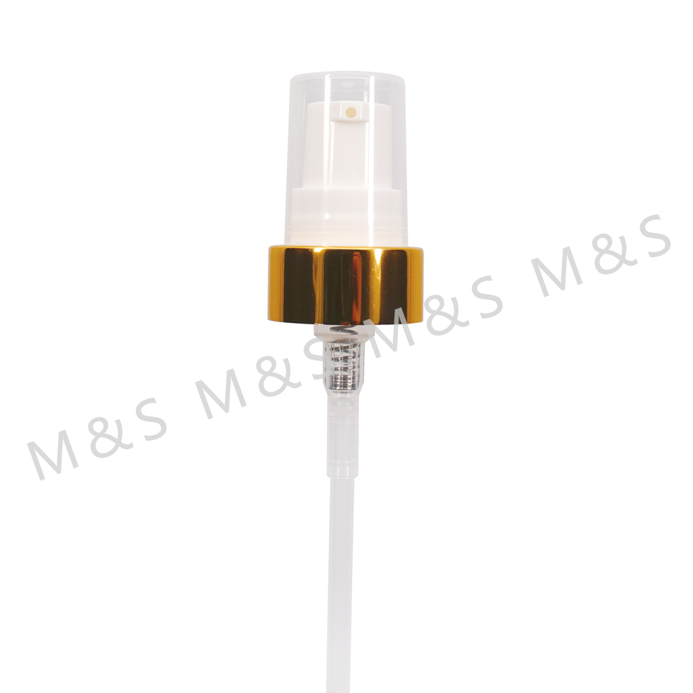  22 400 Shiny Gold Aluminum Cream Pump for bottle