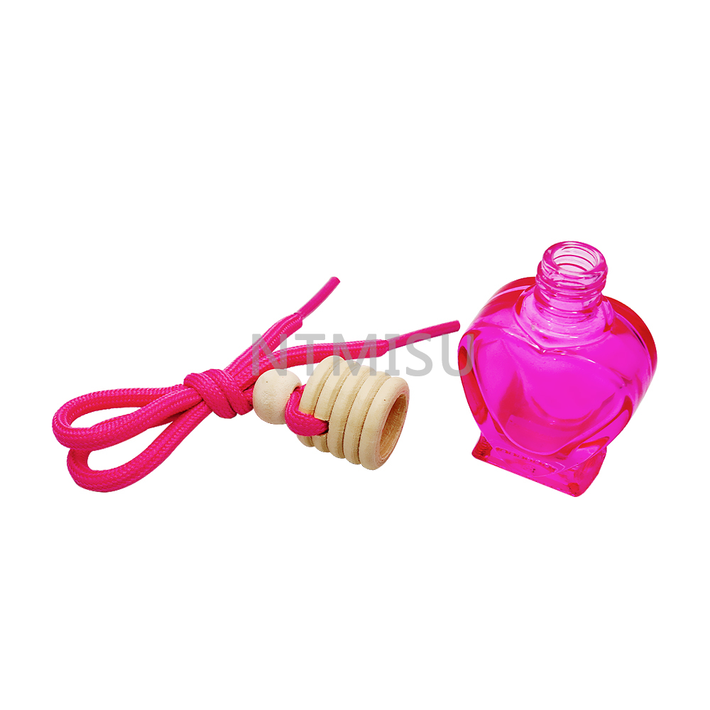 10ml Empty Rose Red Perfume Glass Bottle And Wood Cover