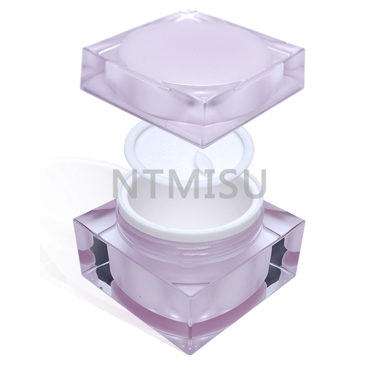 Acrylic Pink Plastic Jar Square Wholesale