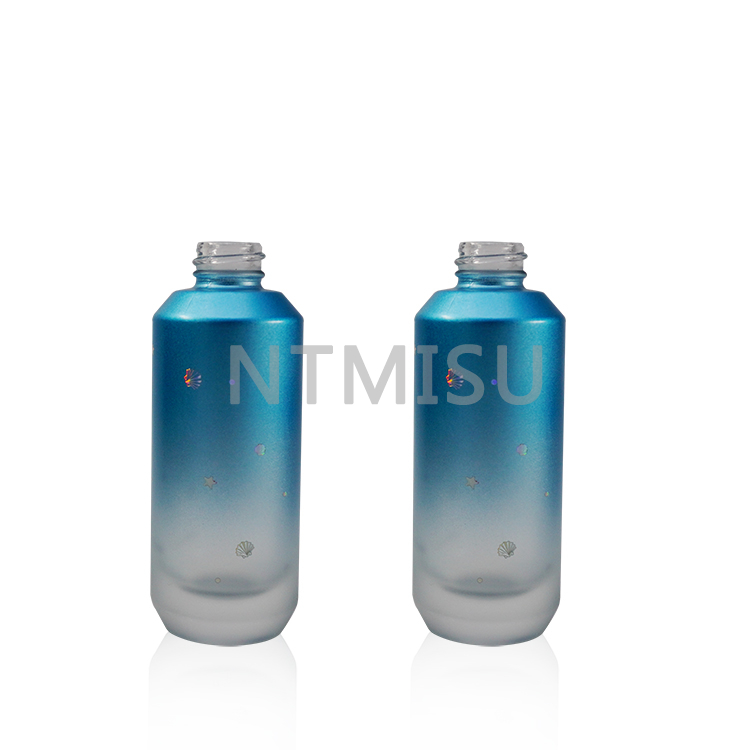 30ml Sea Blue Gradient Frosted Fine Mist Spray Bottle Sets for Seaside Resort