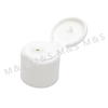 24 410 White Plastic Smooth Flip Top Cap for Cosmetic Bottle