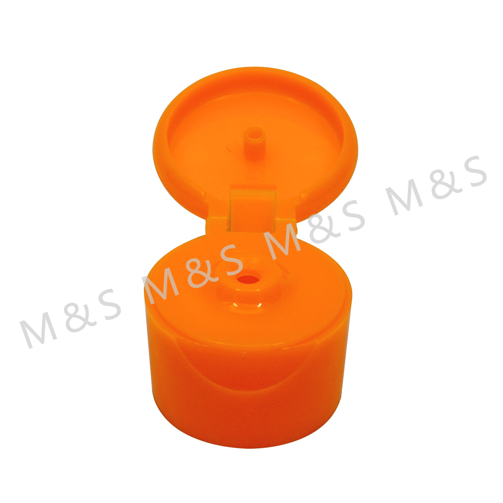 20 410 Orange Plastic Smooth Round Screw Flip Top Cap for Bottle