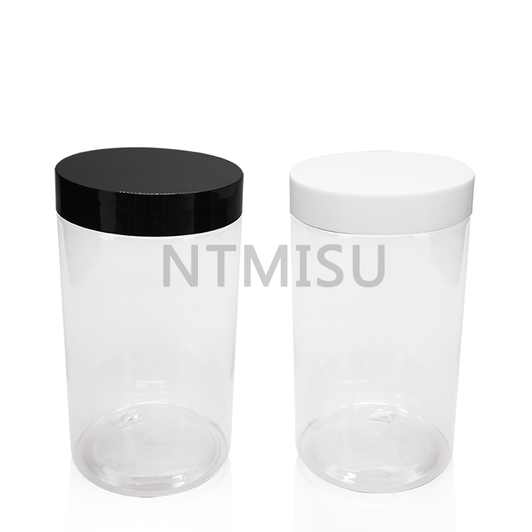 Food Grade Plastic 400ml Sealed Clear PET Plastic Cookie Jar