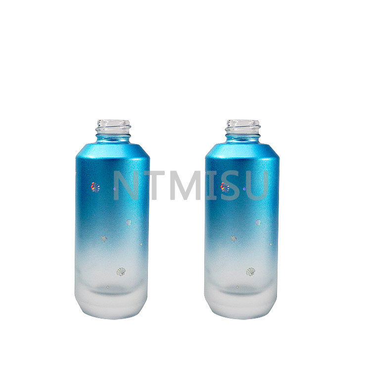 30ml Fantasy Sea Blue Gradient Glass Bottle With Fine Mist Sprayer