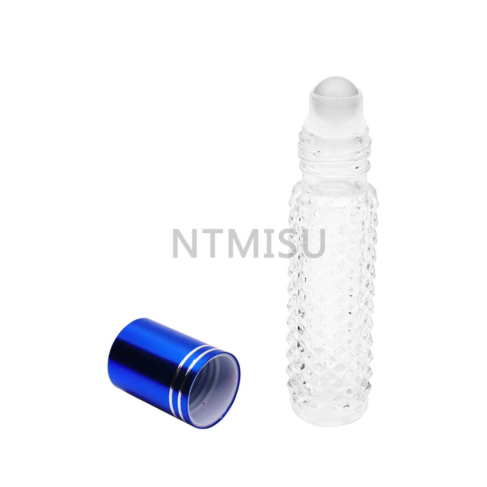 8ml Roller Ball Glass Bottle With Blue Cap For Screw Closure