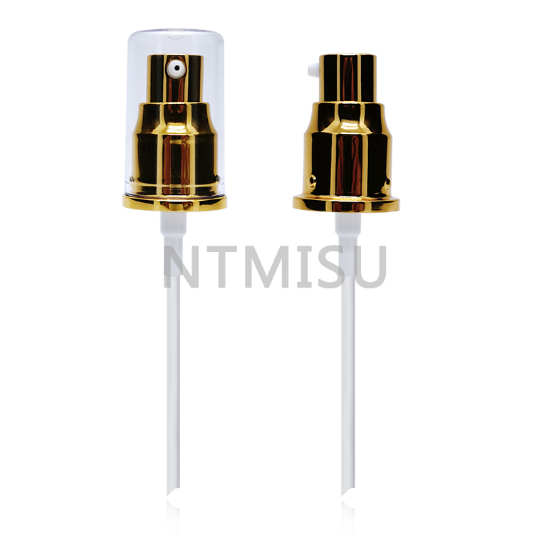 Cream Pump Cosmetic Luxury Shiny Gold Treatment Pump for Empty Foundation Bottle