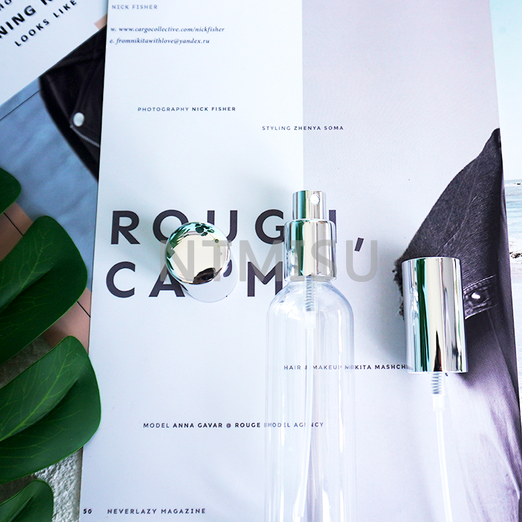 20 415 Shiny Silver Aluminum Full Cover Stabilizer Fine Mist Sprayer Pump