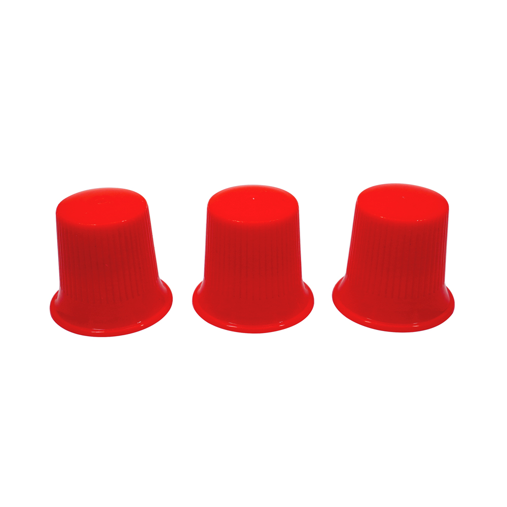 28 410 Red Mushroom Plastic Ribbed Screw Top Cap 