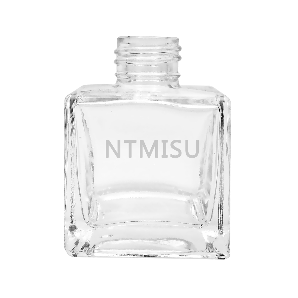 Clear 50ml Empty Square Perfume Glass Bottle