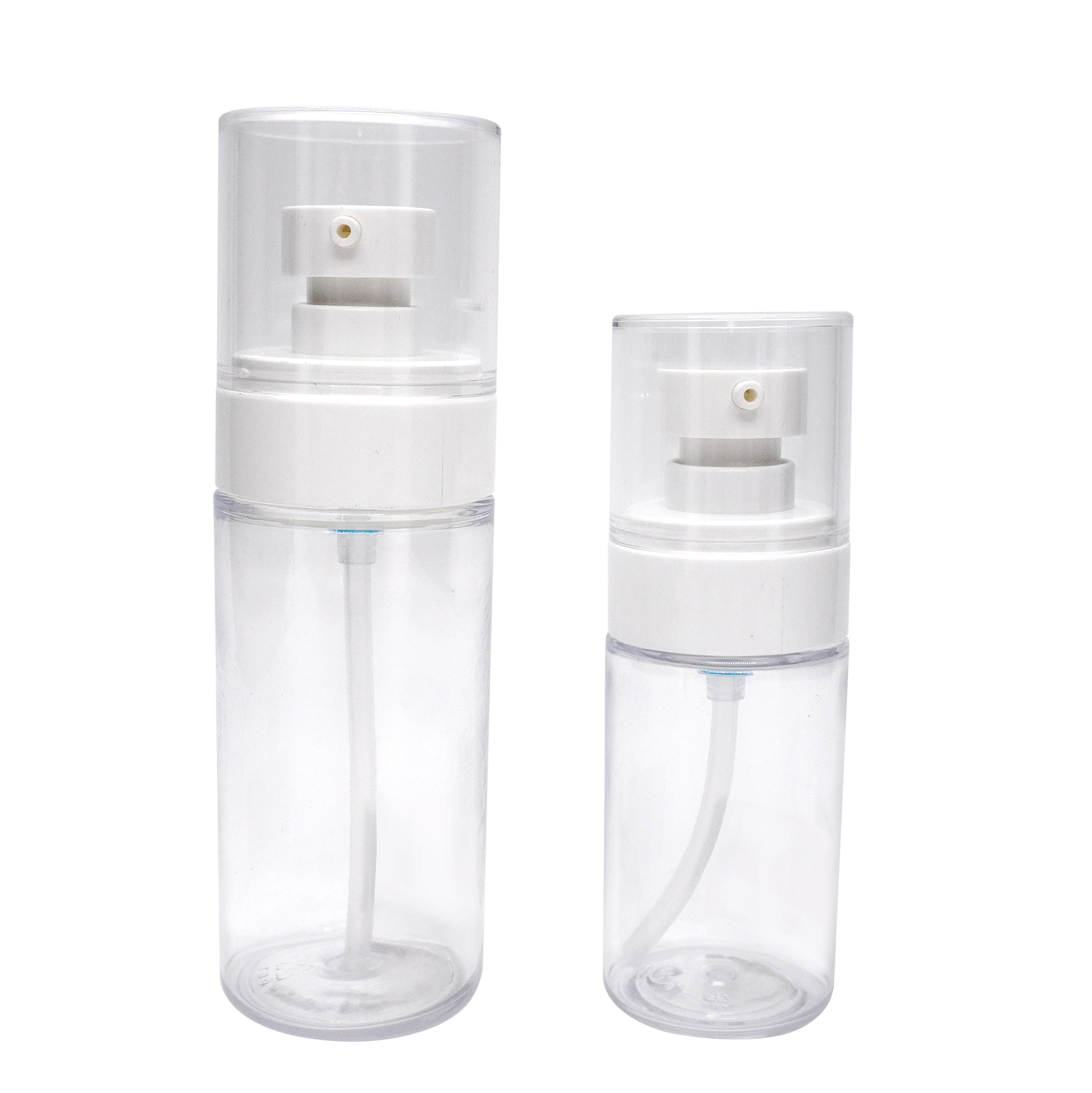 Clear Bottle with Outside Spring Lotion Sprayer Pump