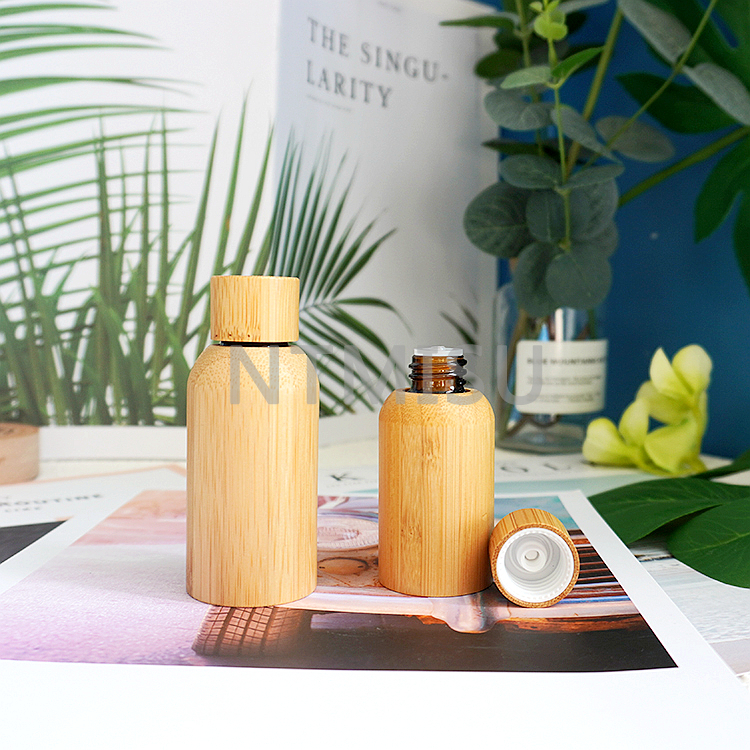Environmentally Friendly 15ml 30ml Glass Essential Oil bottle with Full Bamboo Packaging