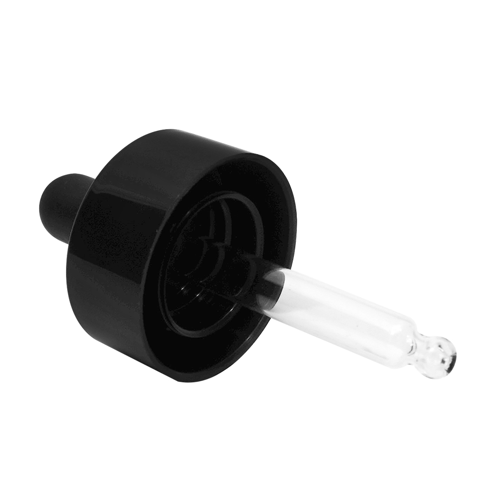 20mm Black Plastic Double Wall Dropper For Glass Bottle