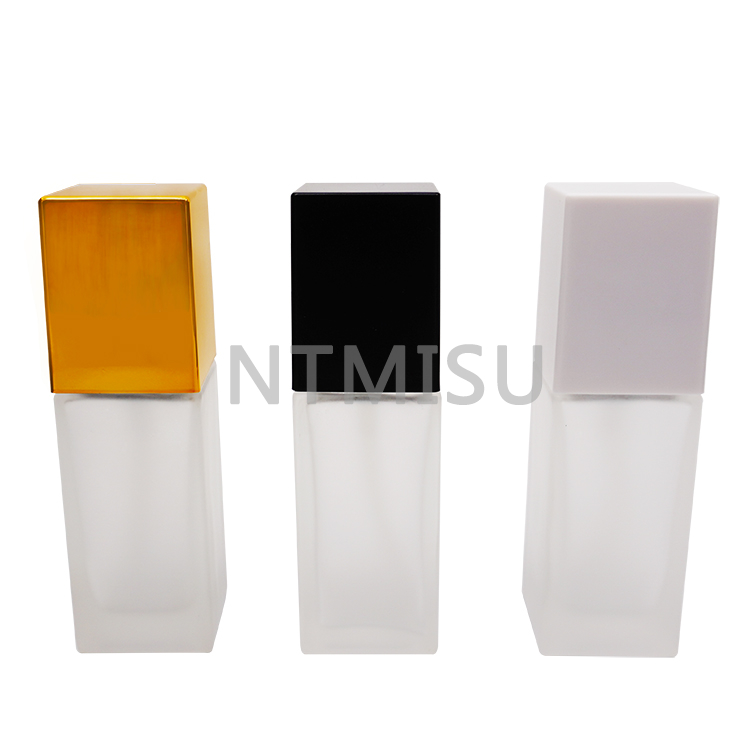  Black Gold White 30ml Aluminum Cover Matte Perfume Glass Bottle with Sprayer Pump