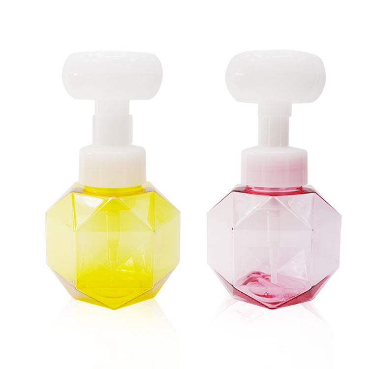 Wholesale 300ml PETG Cosmetic Plastic Hand Washing Bottles with Flower Foam Pump
