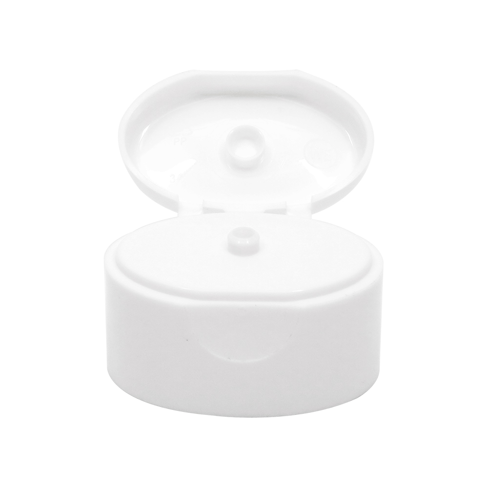 14mm Plastic Double Wall White Flip Top Cap