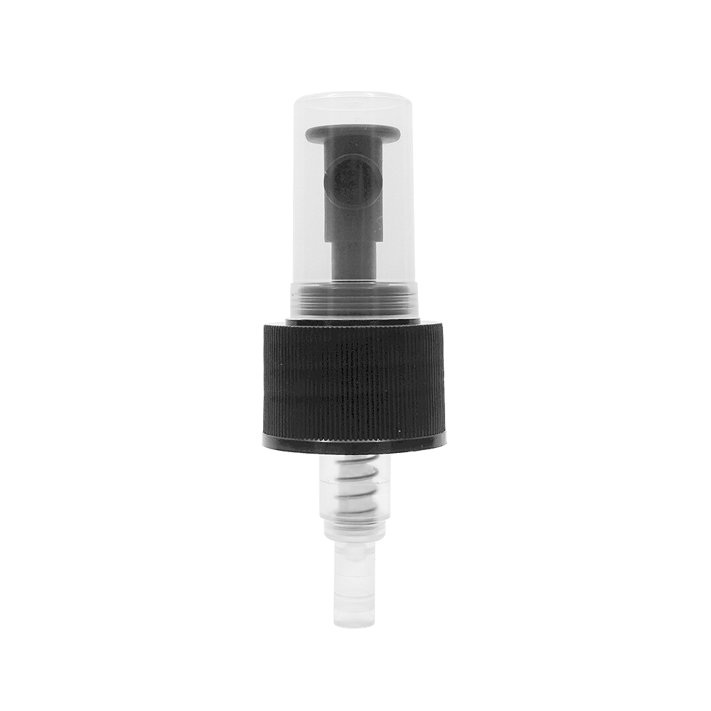 24 410 Black Out Spring Ribbed Plastic Fine Mist Sprayer for Bottle