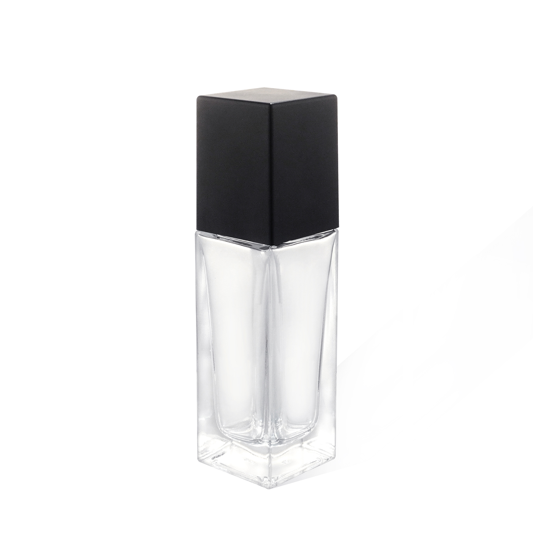 30ml High Quality Square Glass Bottle with Cream Pump