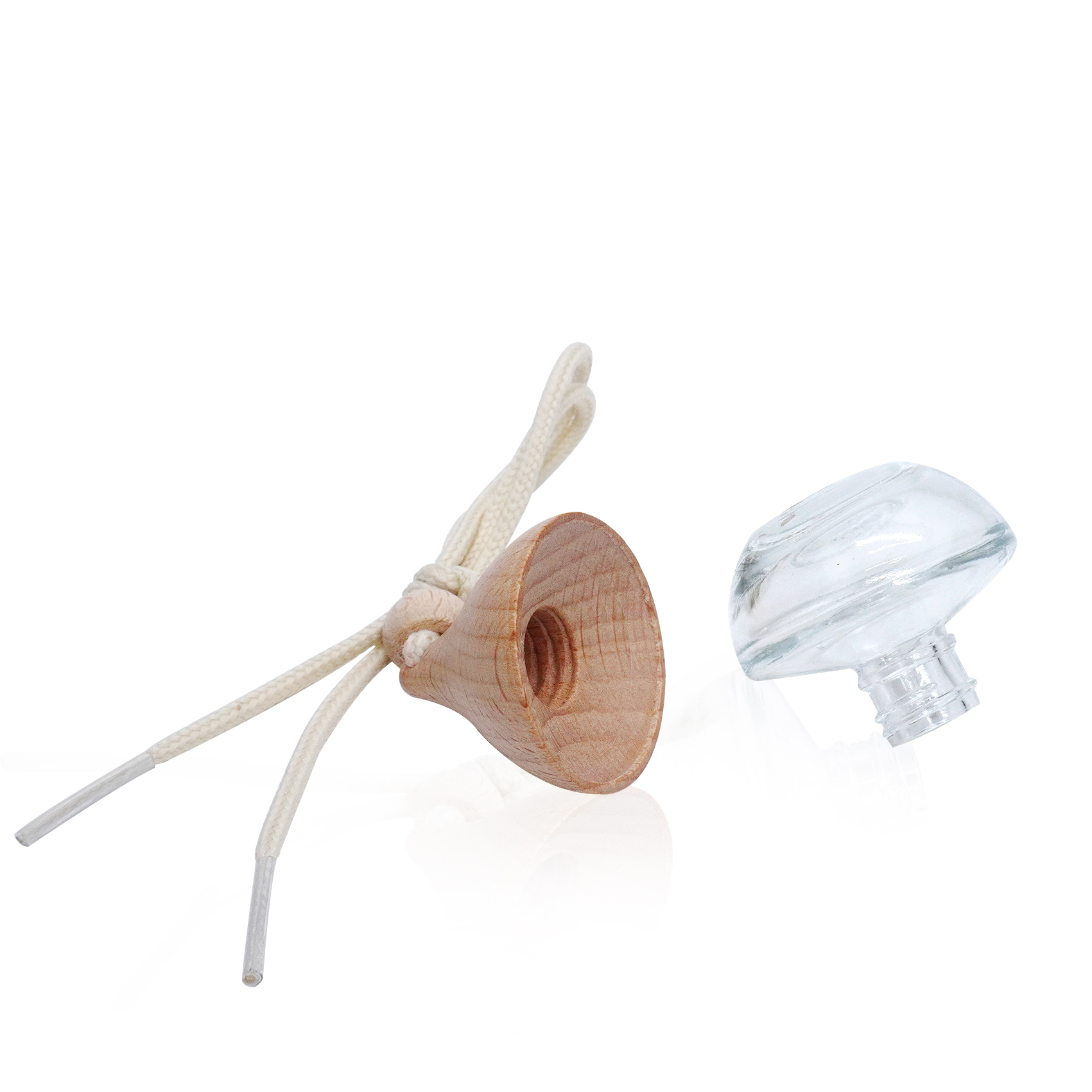 5ml Hanging Car Glass Perfume Bottle with Wooden Cap