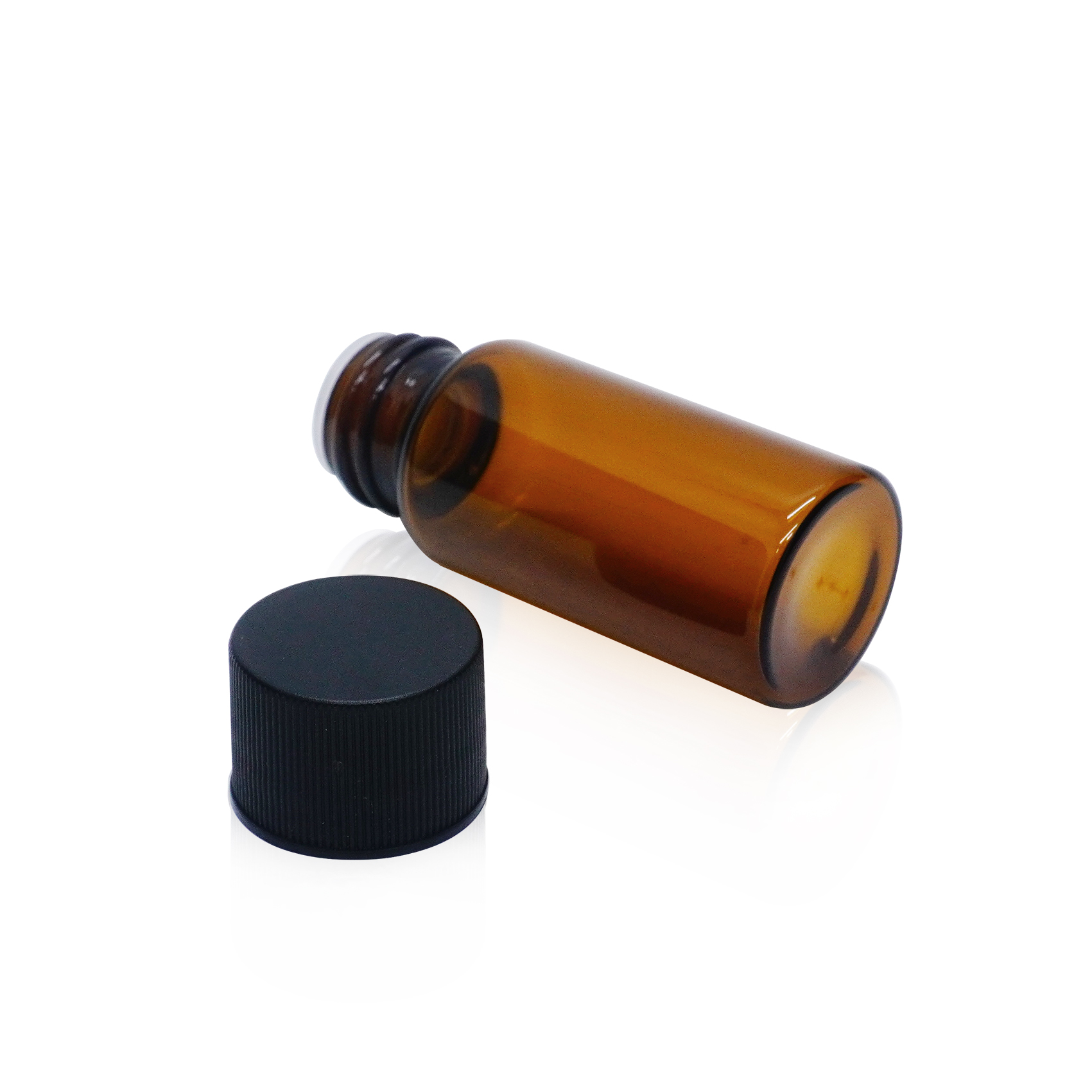 10ml Amber Glass Bottle with Inner Plug And Lid