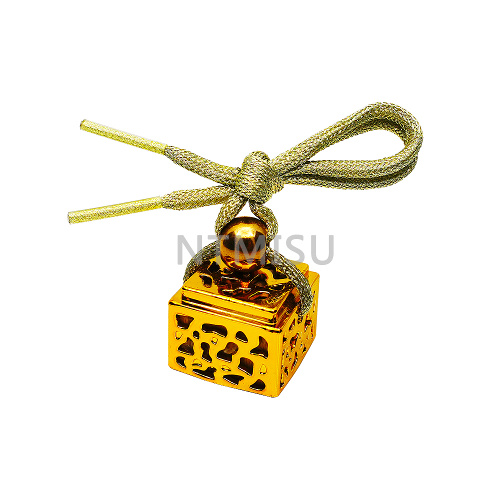 8ml New Design Car Perfume Glass Bottle with Wood And Shinny Aluminum Cap