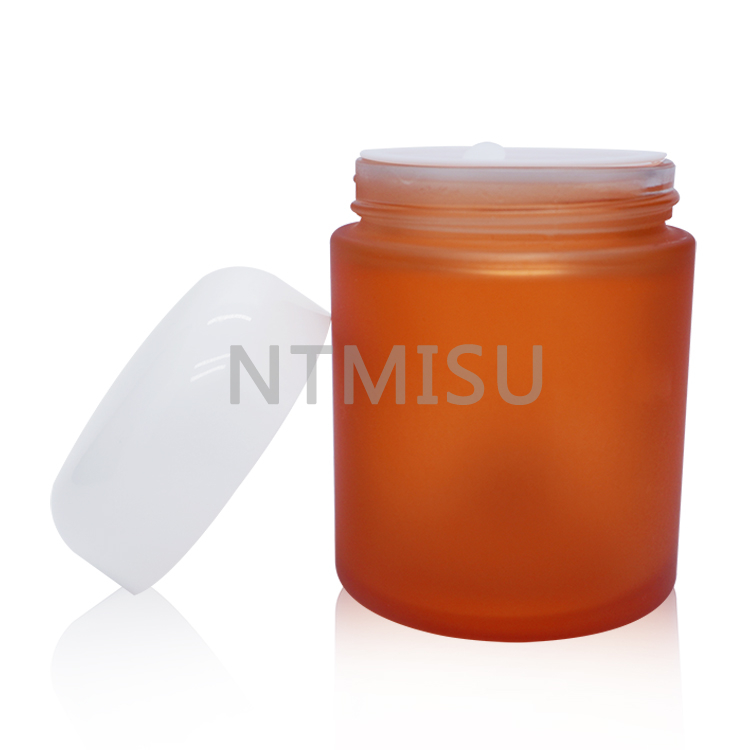 3.3oz amber Frosted cosmetic empty jar