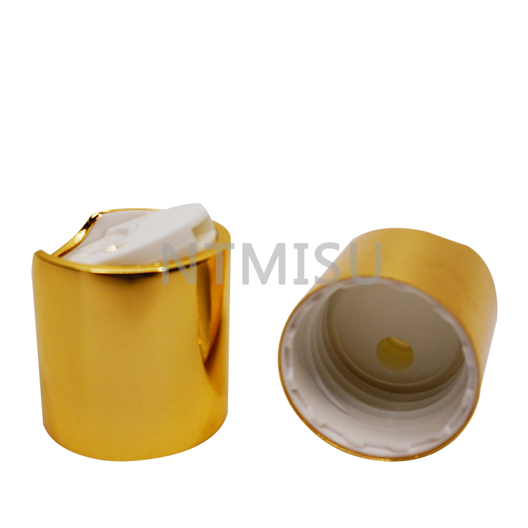 28mm Good Price White Disc Top Cap with Golden Closure