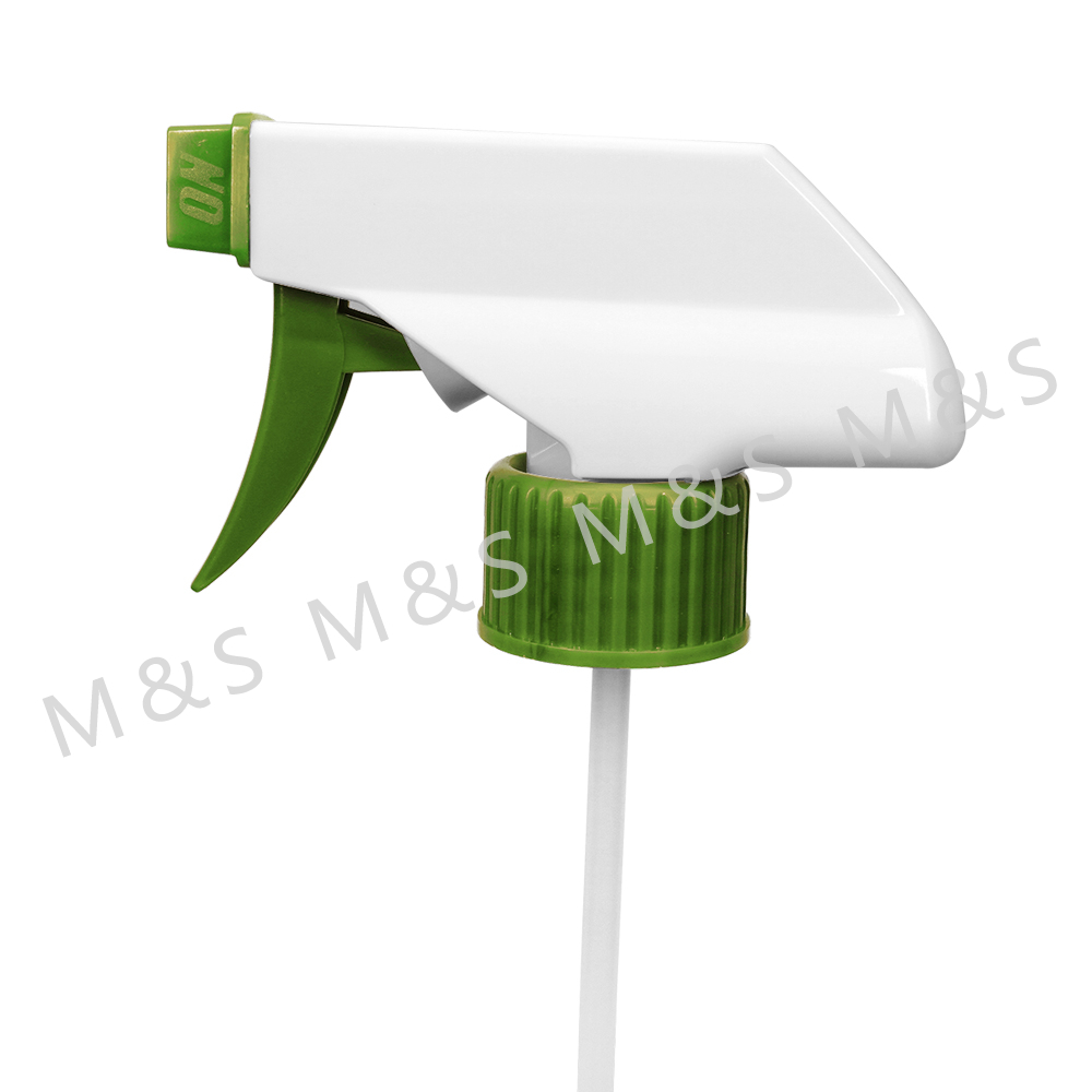 28 410 Green Ribbed Plastic Profesional Trigger Sprayer Pump for Household