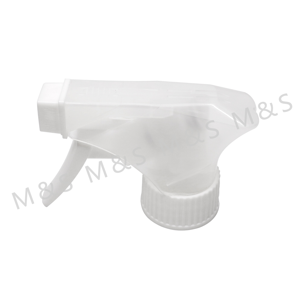 28mm White and Transparent Ribbed Plastic Hand Trigger Sprayer