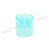 24mm Transparent Blue Disc Top Cap for Cosmetic Industry