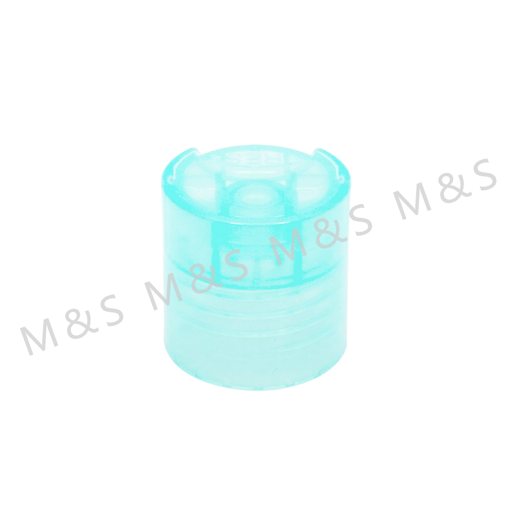 24mm Transparent Blue Disc Top Cap for Cosmetic Industry