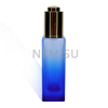 30ml Empty Blue Shades Essence Essential Oil Bottle with Aluminum Press Dropper