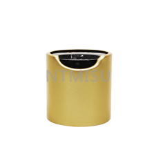 Professional Manufacture 24 410 Matte Black and Gold Aluminum Disc Top Screw Cap