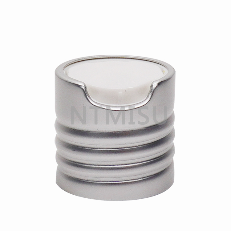 24 410 Matte Sliver Ribbed Disc Top Cap