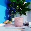 Creative Pink Glass Color Painting Scented Candle Cup Personalized Custom Glass Sugar Jar