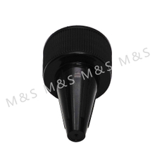 28 410 Plastic Black Ribbed Screw on Twist Top Cap for Bottles