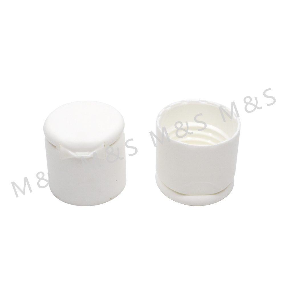 24 410 White Plastic Smooth Flip Top Cap for Cosmetic Bottle