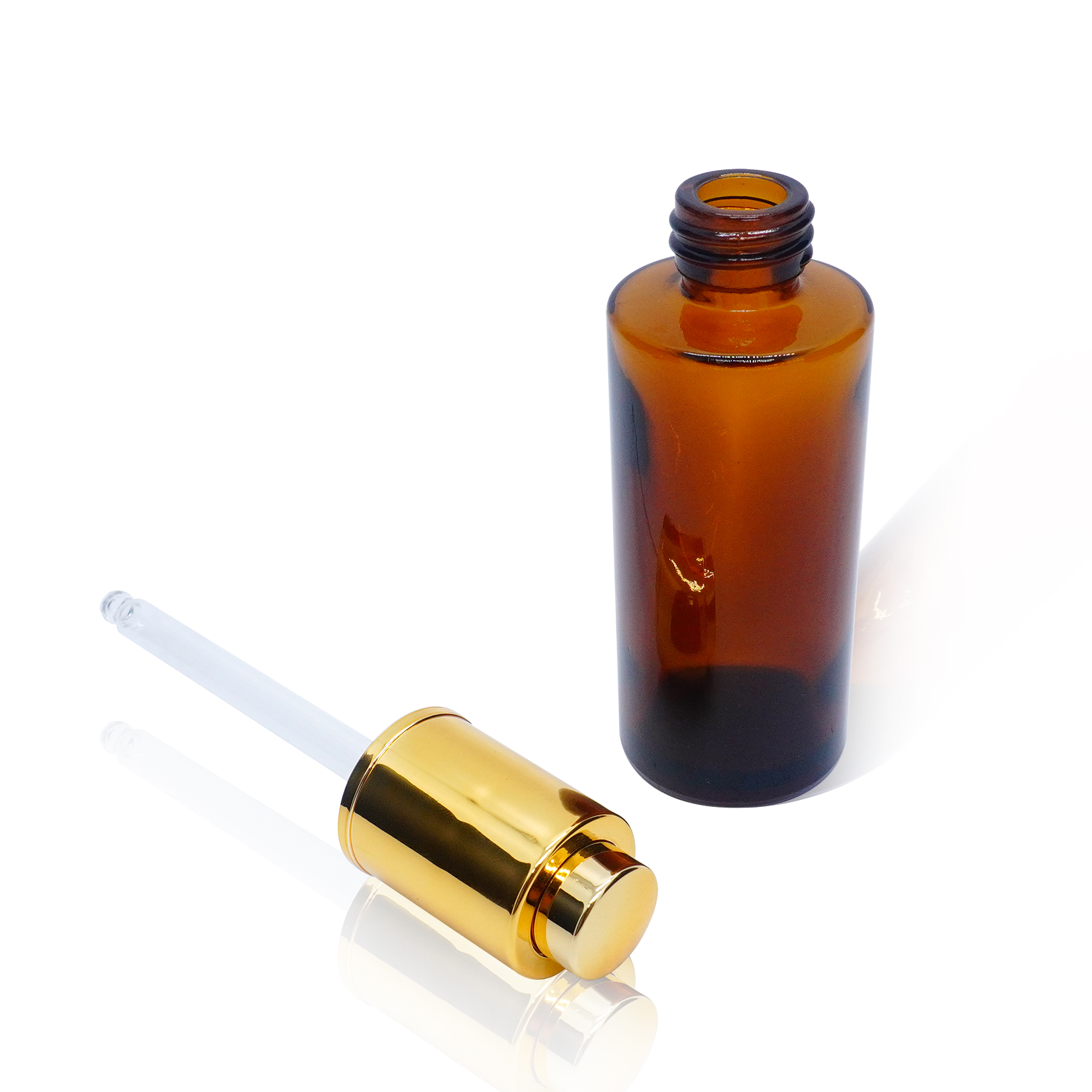 50ml Amber Glass Bottle with Aluminum Dropper