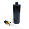 600ml Black PET Flat Shoulder Bottle with Aluminum Lotion Pump