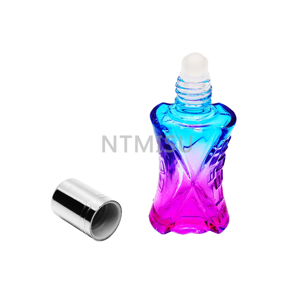 10ml Roller Ball Colour Glass Bottle With Silver Cap