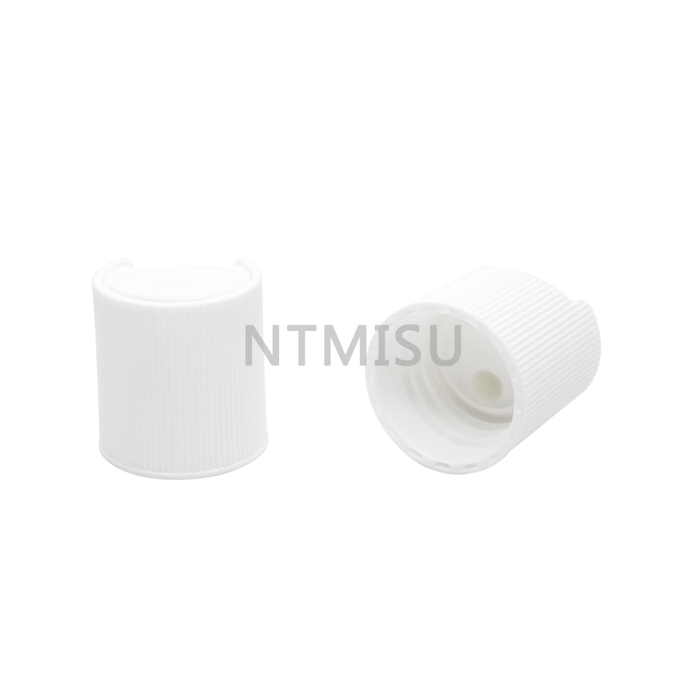 High Quality Press 20 415 White Plastic Bottle Cover Ribbed Screw Disc Top Cap