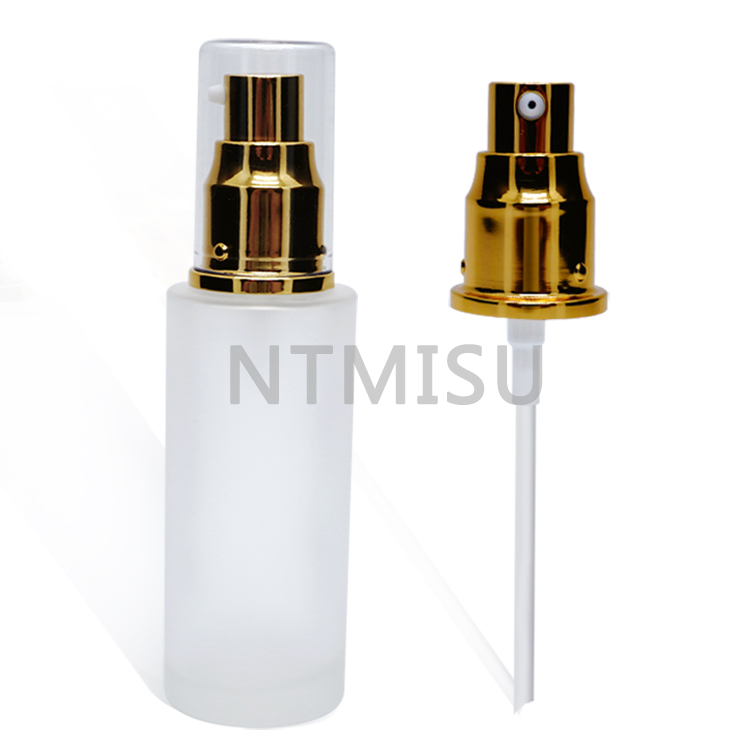 Cream Pump Cosmetic Luxury Shiny Gold Treatment Pump for Empty Foundation Bottle