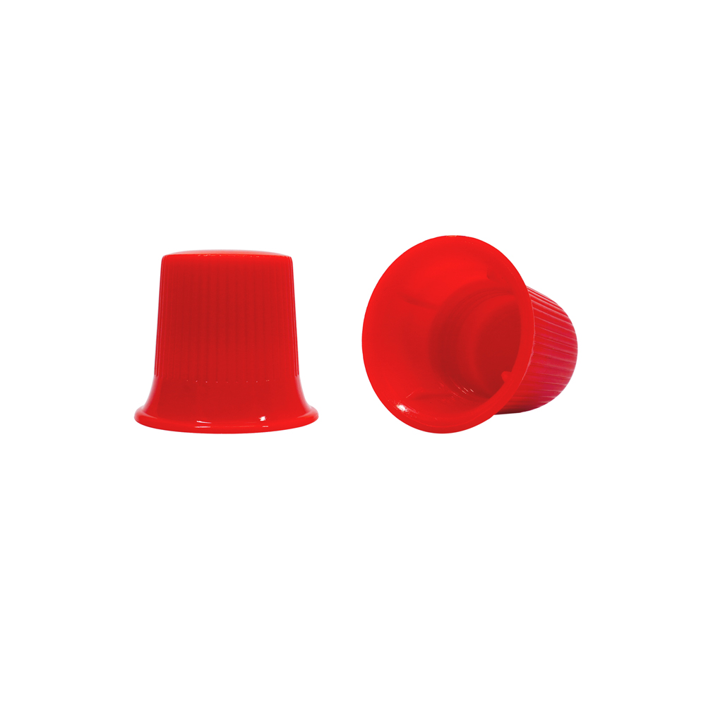 28 410 Red Mushroom Plastic Ribbed Screw Top Cap 