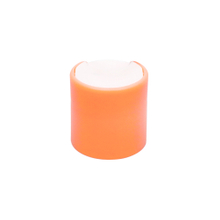 24 410 Orange and White Plastic Smooth Round Disc Top Cap 
