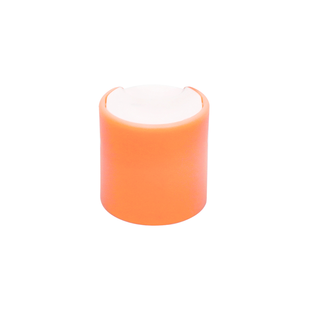 24 410 Orange and White Plastic Smooth Round Disc Top Cap 