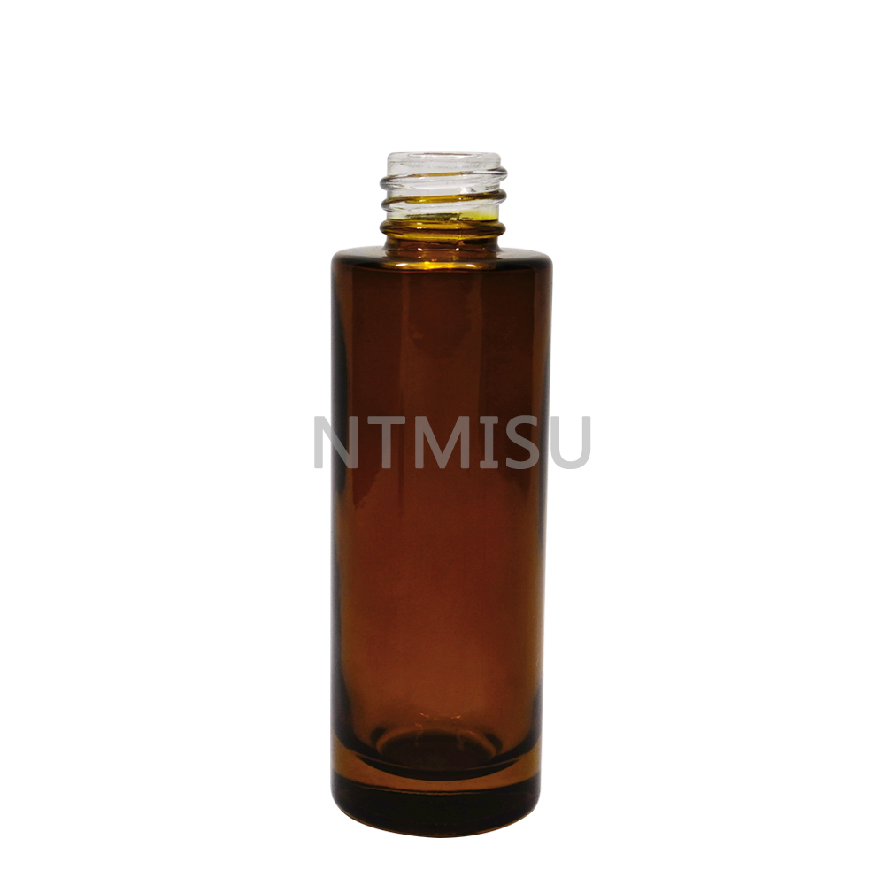 30ml Amber Flat Shoulder Glass Bottle with Black 18 410 Press Button Dropper