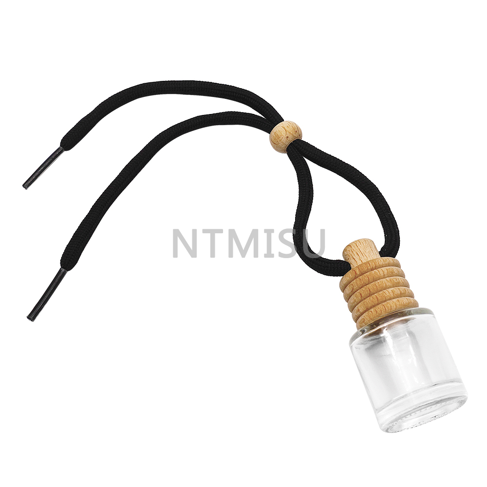 8ml Empty Hanging Car Perfume Glass Bottle with Wood Cap