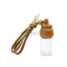 7ml Empty Hanging Car Perfume Glass Bottle with Wood Cap